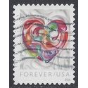 #5036 (49c Forever) Quilled Paper Heart 2016 Used