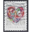 #5036 (49c Forever) Quilled Paper Heart 2016 Used