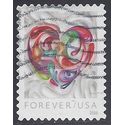 #5036 (49c Forever) Quilled Paper Heart 2016 Used