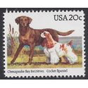 #2099 20c Dogs Chesapeake Bay Retriever, Cocker Spaniel 1984 Mint NH