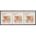 #2136 25c Bread Wagon 1880s PNC Strip of 3 #3 1986 Mint NH