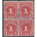 Scott J 80 1c Postage Due 1931 Used Block of 4