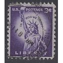 #1035 3c Statue of Liberty Wet Print 1954 Used