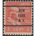 # 803 1/2c Presidential Issue Benjamin Franklin 1938 Used Precancel New York N.Y.
