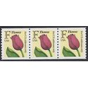 #2518 29c "F" Rate Tulip Coil Strip/3 1991 Mint NH