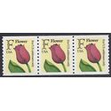#2518 29c "F" Rate Tulip Coil Strip/3 1991 Mint NH