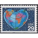 #2536 29c Love-Heart Shaped Globe Booklet Single 1991 Mint NH