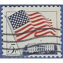 #1208 5c American Flag over White House 1963 Used