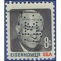 #1394 8c Dwight D. Eisenhower 1971 Used 'M' Perfin