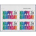 #3558 34c Happy Birthday PB/4 2002 Mint NH