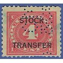Scott RD  3 4c Stock Transfer Stamp 1916-1922 Used Perfin