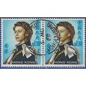 Hong Kong # 213 1962 Used Attached Pair Crease CDS