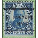 # 637 5c Theodore Roosevelt 1927 Used Precancel HOLYOKE MASS.