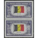 # 914 Overrun Countries Belgium 1943 Mint NH Attached Pair