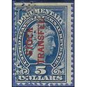 Scott RD 16 $5.00 Stock Transfer Stamp: Liberty 1918-22 Used Perfin
