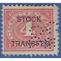 Scott RD  3 4c Stock Transfer Stamp 1916-1922 Used Perfin