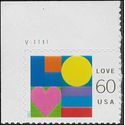 #3658 60c Love Plate # 2002 Mint NH