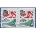 #2280a 25c Flag over Yosemite Coil Pair 1988 Used