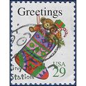#2872a 29c Christmas Stocking Booklet Single 1994 Used