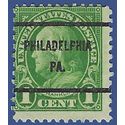 # 632 1c Benjamin Franklin 1927 Used PHILADELPHIA PA. Precancel