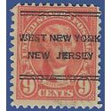 # 641 9c Thomas Jefferson 1927 Used Precancel WEST NEW YORK NEW JERSEY