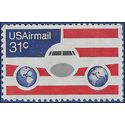 Scott C 90 31c US Air Mail Plane,Globes and Flag 1976 Used