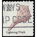 #2121 22c Seashells Lightning Whelk Booklet Single 1985 Used