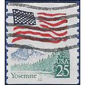 #2280a 25c Flag over Yosemite PNC Single #10 1989 Used