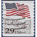 #2523 29c Flag over Mt Rushmore Coil Single 1991 Used