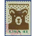 #4210 41c Holiday Knits Knit Bear Booklet Single 2007 Used