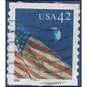 #4237 42c Flag At Night Coil Single 2008 Used