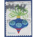 #4572 (44c Forever) Holiday Baubles Blue with Green Ribbon 2011 Used