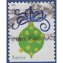 #4574 (44c Forever) Holiday Baubles Green  with Blue Ribbon 2011 Used