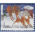 #4714 (45c Forever)  Christmas, Reindeer over Roof Booklet Single 2012 Used