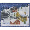 #4715 (45c Forever)  Christmas, Snow Covered Buildings Booklet Single 2012 Used