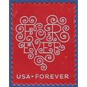 #4955 (49c Forever) Forever Hearts-Red 2015 Used