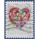 #5036 (49c Forever) Quilled Paper Heart 2016 Used