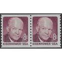 #1402 8c Dwight D. Eisenhower Coil Pair 1971 Mint NH
