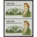 #1935 18c  James Hoban White House Architect Attached Pair 1981 Mint NH