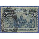 # 230 1c Columbian Exposition Columbus in Sight of Land 1893 Used Number Cancel