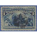 # 230 1c Columbian Exposition Columbus in Sight of Land 1893 Used Fancy Cancel - Tear