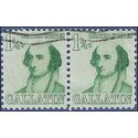 #1279 1 1/4c Prominent Americans Albert Gallatin Attached Pair 1967 Used