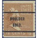 # 840 1.5c Presidential Issue Martha Washington Coil Single 1939 Used Precancel BOLDER COLO.