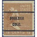 # 840 1.5c Presidential Issue Martha Washington Coil Single 1939 Used Precancel BOLDER COLO.