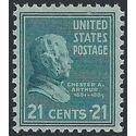 # 826 21c Presidential Issue-Chester A. Arthur 1938 Mint NH