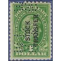 Scott RD 12 $1.00 Stock Transfer Stamp: Liberty 1918-22 Used Perfin
