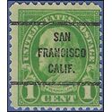 # 632 1c Benjamin Franklin 1927 Used Precancel SAN FRANCISCO CALIF.