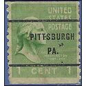 # 839 1c George Washington Coil Single 1939 Used Precancel PITTSBURGH PA.