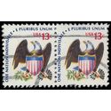 #1596 13c Americana Issue - Eagle and Shield 1975 Used Pair