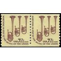 #1614 7.7c Americana Issue Saxhorns Coil Pair 1976 Mint NH